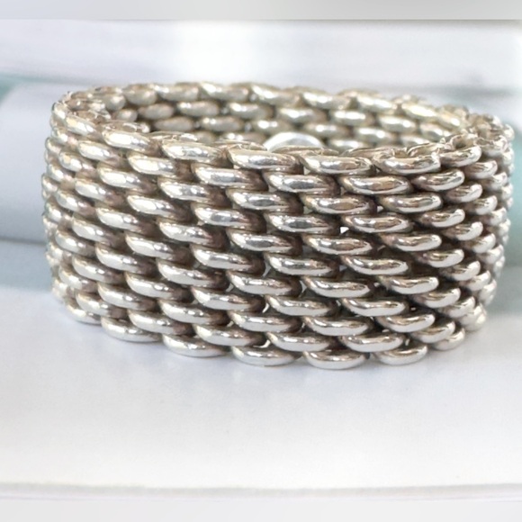 Tiffany & Co. Jewelry - Tiffany & Co. Sterling Silver 925 Somerset Mesh Ring Band Size 8 or 8.25